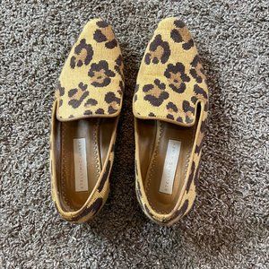 Stella McCartney Leopard Print Woven Loafers